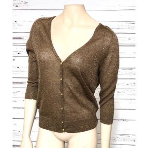 Tori Burch Womens Medium Cardigan Sweater Bronze